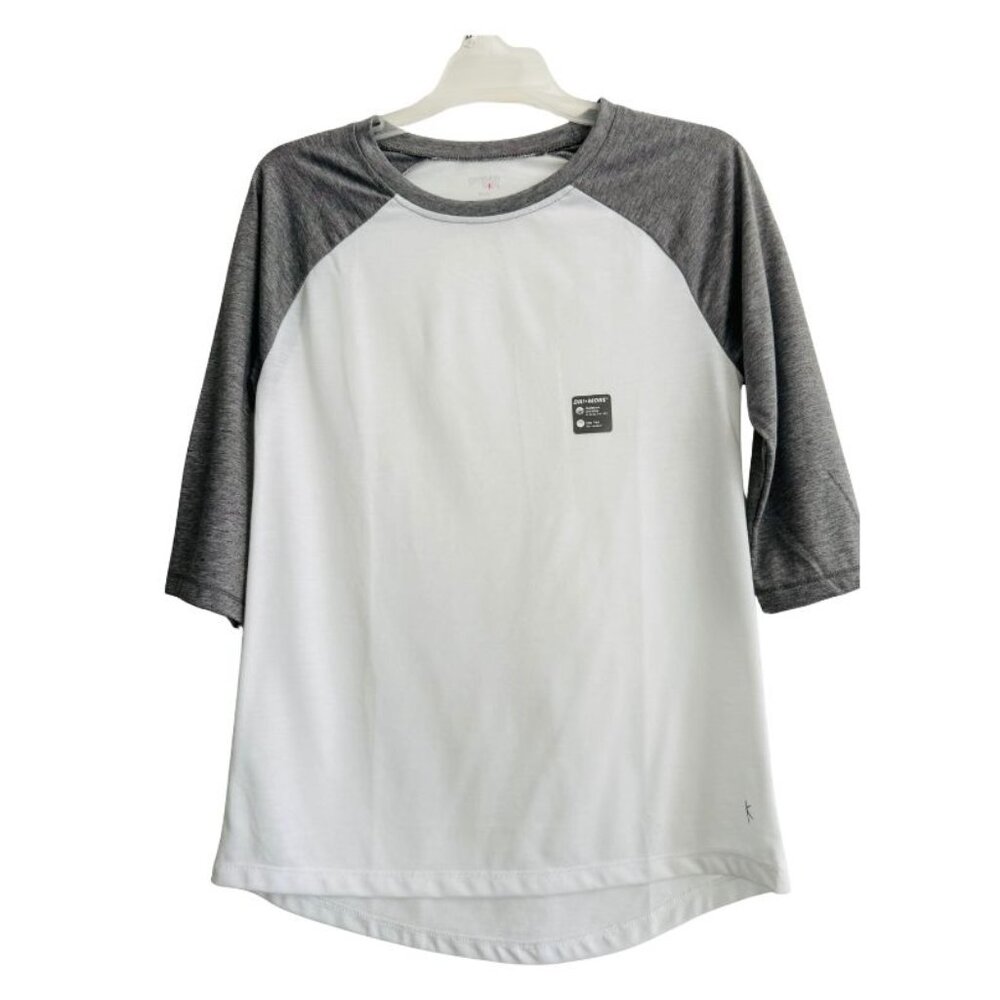 Women's Small New Gray White Baseball Tee Raglan Loose Softball Jersey T-Shirt